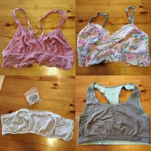 LOT (4) Victorias Secret/North Face Lace Bralettes